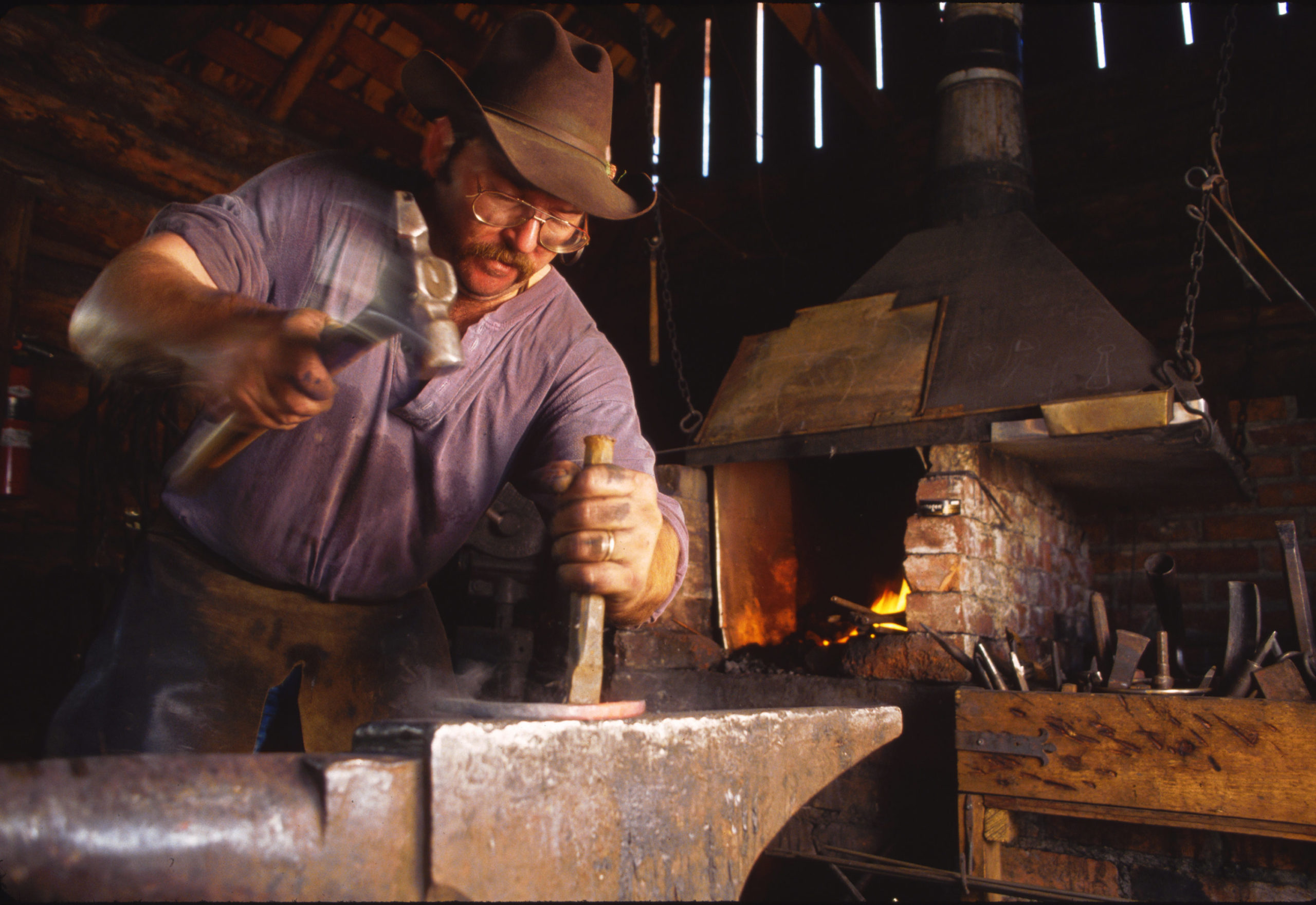 Blacksmithing at Hat River Ranch