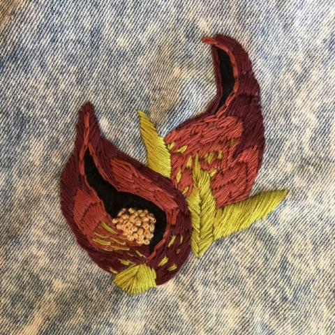 Skunk Cabbage Embroidery with Solstice Handmade